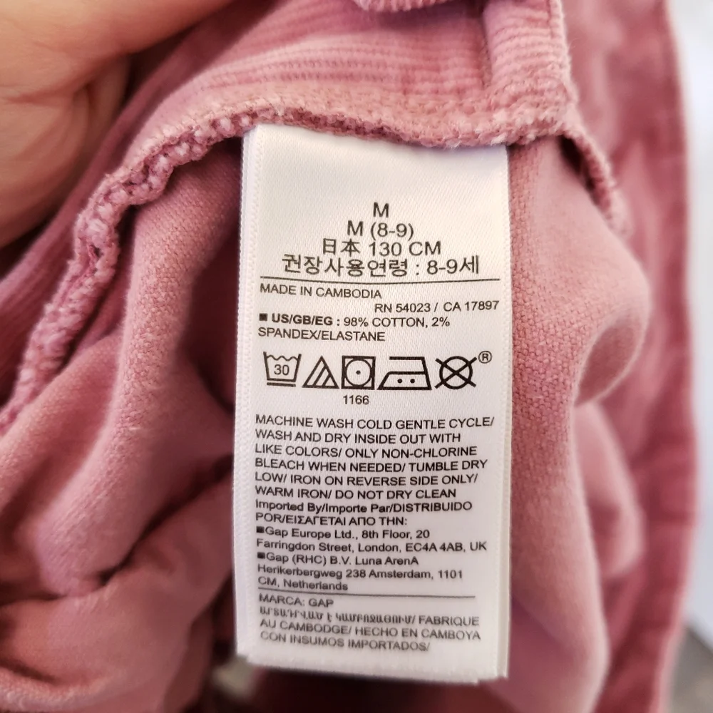 Gap Kids Pink Corduroy Pleated Mini Skirt